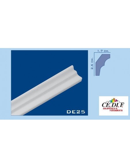 Cornice DE25 in polistirolo e polistirene estruso 26X17 h.200