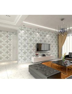 3D PANEL WALL FOR DECORATION OF WALLS AND CEILINGS MOD. "STAR" 50X50 CF. 1MQ