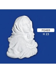 STATUE MADONNA aus GIPS FRIES, H. 23