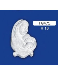 STATUA MADONNA IN GESSO FREGIO H.13