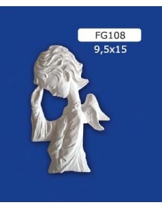 STATUA ANGIOLETTO IN GESSO FREGIO 9,5X15 