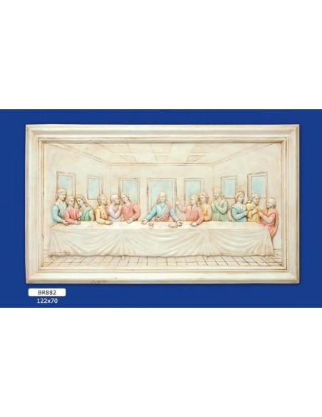 FRAMEWORK BAS-RELIEF IN PLASTER, PAINTED 122X7