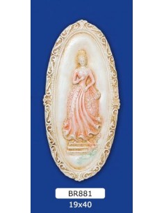 MARCO BAJORRELIEVE EN YESO, PINTADO 19X40
