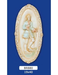 FRAMEWORK BAS-RELIEF IN PLASTER, PAINTED 19X40