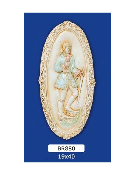 MARCO BAJORRELIEVE EN YESO, PINTADO 19X40