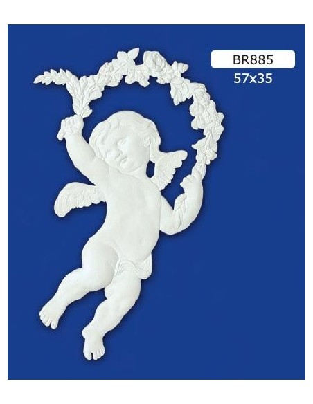 BILD RELIEF ENGEL AUS GIPS LACKIERBAR 57X35
