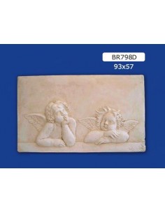 FRAMEWORK BAS-RELIEF IN PLASTER, PAINTED 93X57