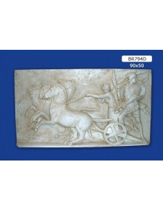 FRAMEWORK BAS-RELIEF IN PLASTER, PAINTED 90X50