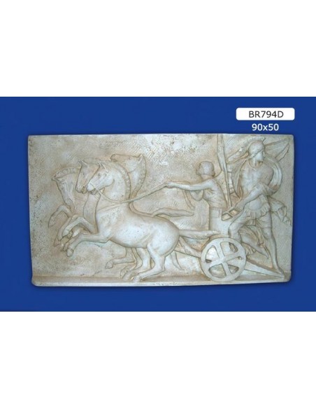 FRAMEWORK BAS-RELIEF IN PLASTER, PAINTED 90X50