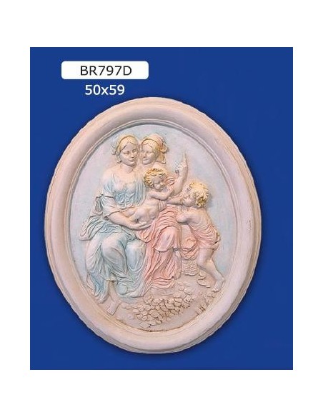 MARCO BAJORRELIEVE EN YESO, PINTADO 50X59