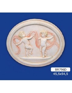 FRAMEWORK BAS-RELIEF IN PLASTER, PAINTED 45.5x54.5