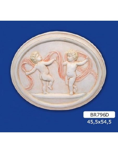 MARCO BAJORRELIEVE EN YESO, PINTADO 45.5x54.5