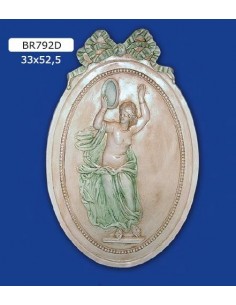 FRAMEWORK BAS-RELIEF IN PLASTER, PAINTED 33X52.5