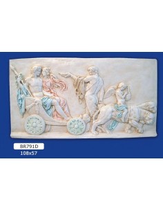 FRAMEWORK BAS-RELIEF IN PLASTER, PAINTED 108X57