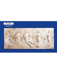 QUADRO BASSORILIEVO IN GESSO VERNICIATO 92,5X39