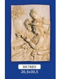 QUADRO BASSORILIEVO IN GESSO VERNICIATO 20,5X30,5