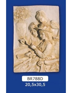 RAHMEN FLACHRELIEF IN GIPS, LACKIERT 20,5X30,5