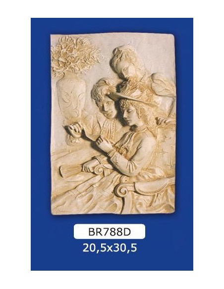 RAHMEN FLACHRELIEF IN GIPS, LACKIERT 20,5X30,5