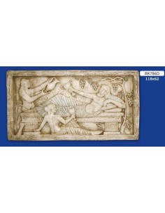 QUADRO BASSORILIEVO IN GESSO VERNICIATO 118X62