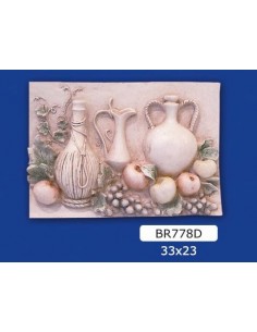 QUADRO BASSORILIEVO IN GESSO VERNICIATO  33X23