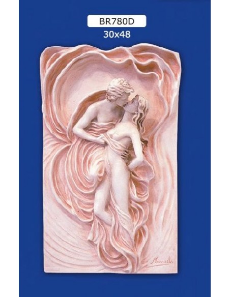 MARCO BAJORRELIEVE EN YESO, PINTADO DE 30X48