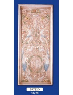 FRAMEWORK BAS-RELIEF IN PLASTER, PAINTED 33X78