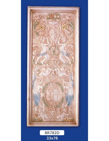 RAHMEN FLACHRELIEF IN GIPS LACKIERT 33X78