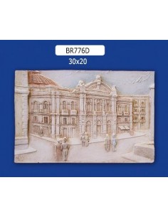 FRAMEWORK BAS-RELIEF IN PLASTER, PAINTED 30X20