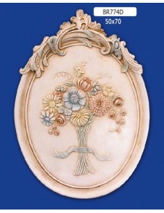 FRAMEWORK BAS-RELIEF IN PLASTER, PAINTED 50X70