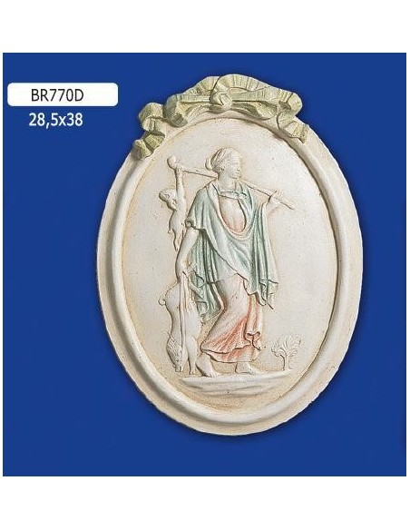 FRAMEWORK BAS-RELIEF IN PLASTER, PAINTED 28,5X38