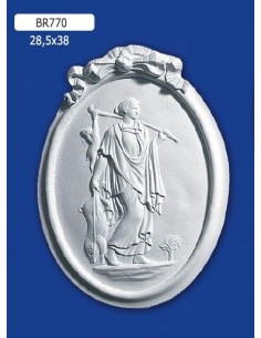 QUADRO BASSORILIEVO IN GESSO VERNICIATO 28,5X38