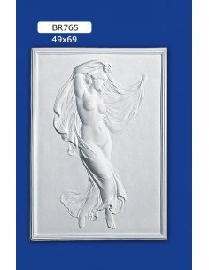 QUADRO BASSORILIEVO IN GESSO VERNICIABILE 49X69