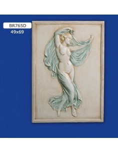 MARCO BAJORRELIEVE EN YESO, PINTADO 49X69
