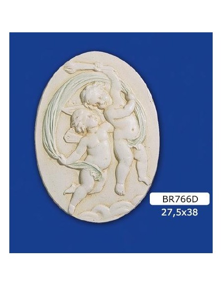 FRAMEWORK BAS-RELIEF IN PLASTER, PAINTED 27.5X38