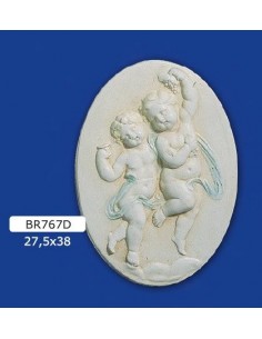 QUADRO BASSORILIEVO IN GESSO VERNICIATO 27,5X38