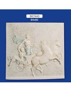 FRAMEWORK BAS-RELIEF IN PLASTER, PAINTED 84X80