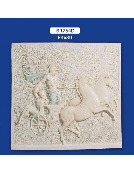 FRAMEWORK BAS-RELIEF IN PLASTER, PAINTED 84X80