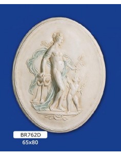 FRAMEWORK BAS-RELIEF IN PLASTER, PAINTED 65X80