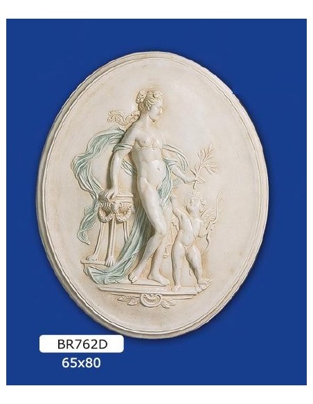 RAHMEN FLACHRELIEF IN GIPS LACKIERT, 65X80