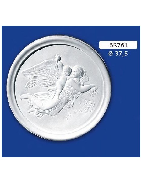 FRAMEWORK BAS-RELIEF IN PLASTER PAINTABLE DIAM.37,5