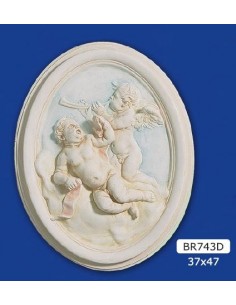 MARCO BAJORRELIEVE EN YESO, PINTADO 37X47