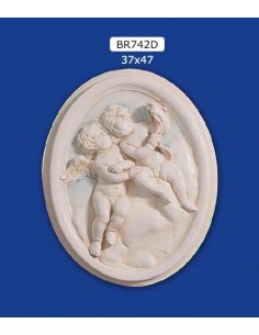 MARCO BAJORRELIEVE EN YESO, PINTADO 37X47