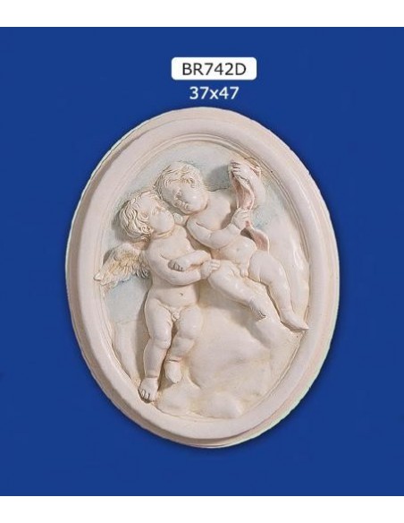 FRAMEWORK BAS-RELIEF IN PLASTER, PAINTED 37X47