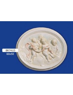 MARCO BAJORRELIEVE EN YESO, PINTADO 60X50