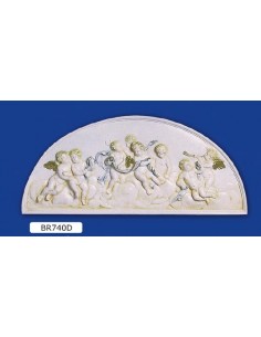 FRAMEWORK BAS-RELIEF IN PLASTER, PAINTED 117X52