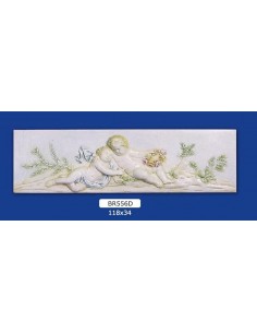 FRAMEWORK BAS-RELIEF IN PLASTER, PAINTED 118X34