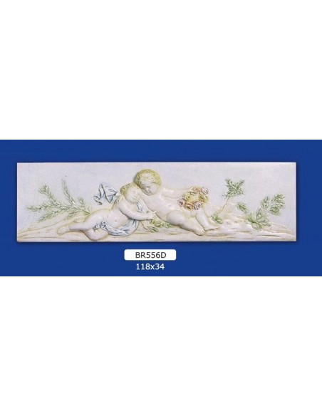 QUADRO BASSORILIEVO IN GESSO VERNICIATO 118X34