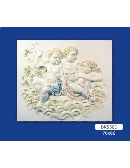 MARCO BAJORRELIEVE EN YESO, PINTADO 76X66