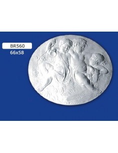 QUADRO BASSORILIEVO IN GESSO VERNICIABILE 66X58