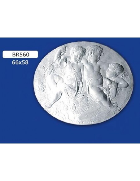 QUADRO BASSORILIEVO IN GESSO VERNICIABILE 66X58